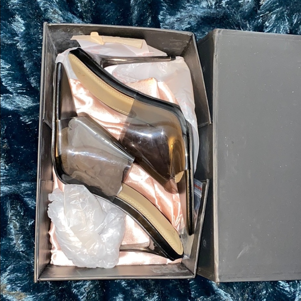 Black Oh Polly pointed toe mule